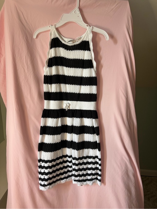 Janie and Jack Other - Janie & Jack Girls Black and White Striped Knit Dress - Kids Bottoms size 7 NWOT